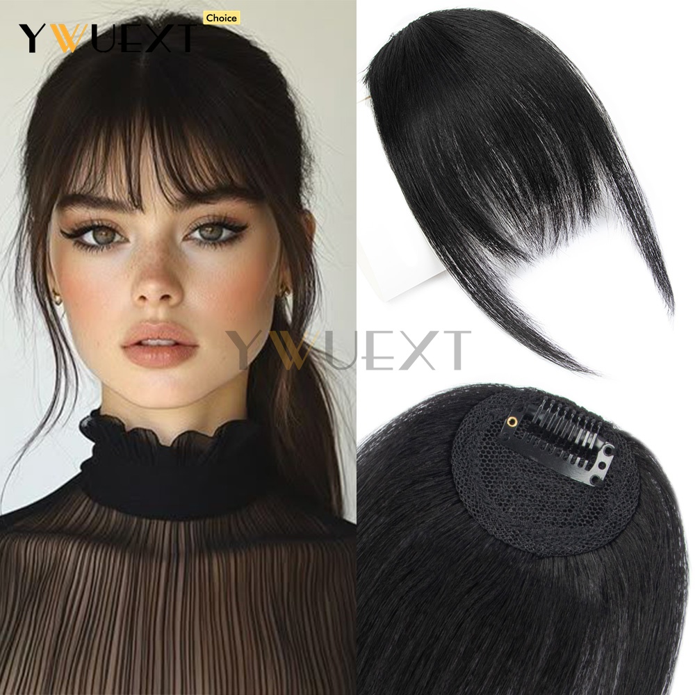 Women Accessories Clearance - Clip In Human Hair Bangs Straight