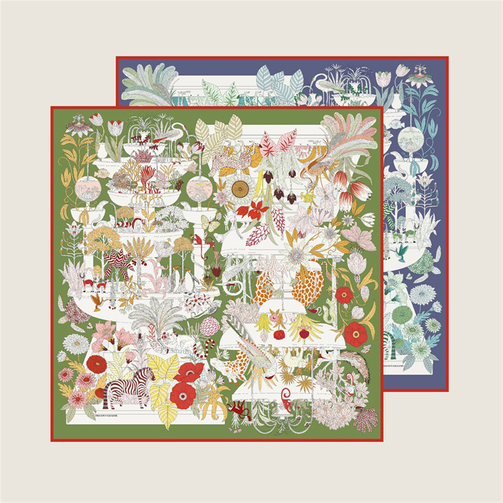 Silk Scarf Square - POBING Hand Rolled Twill Silk Scarf