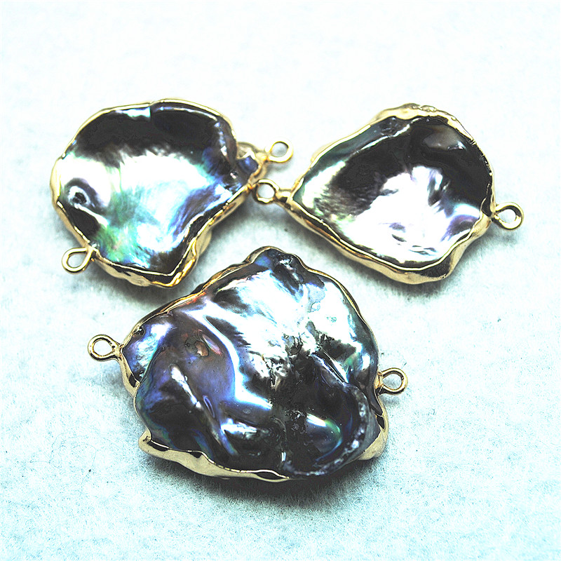 Women'S Accessories Nz - 2PCS Nature Oyster Freshwater Pearl Connectors