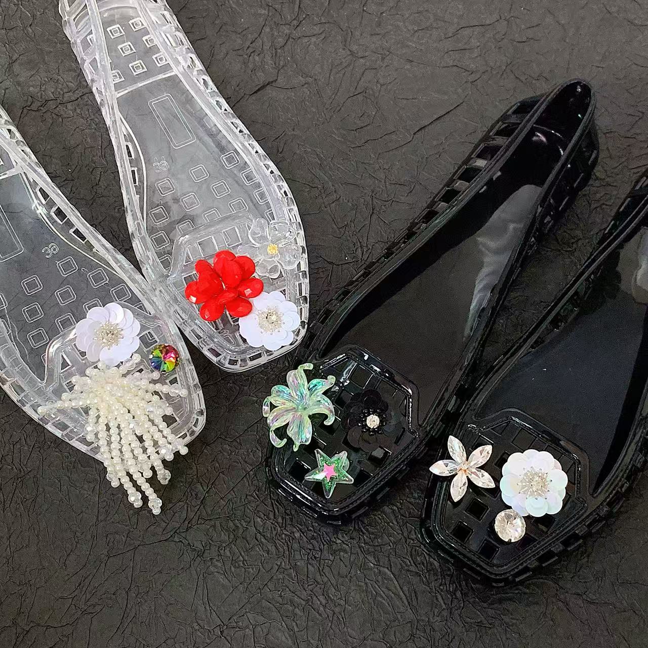 Women'S Accessories For Shoes - Jelly Crystal Shoes for Women, Summer