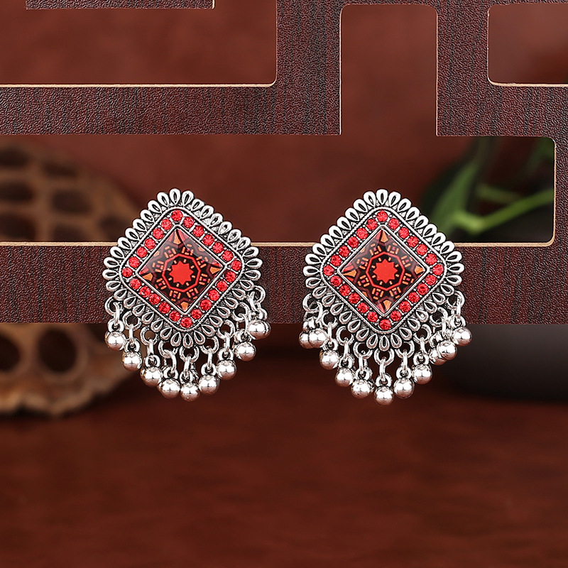 Vintage Ethnic Silver Color Sq - огляд і ціна Tassel Earrings Boho
