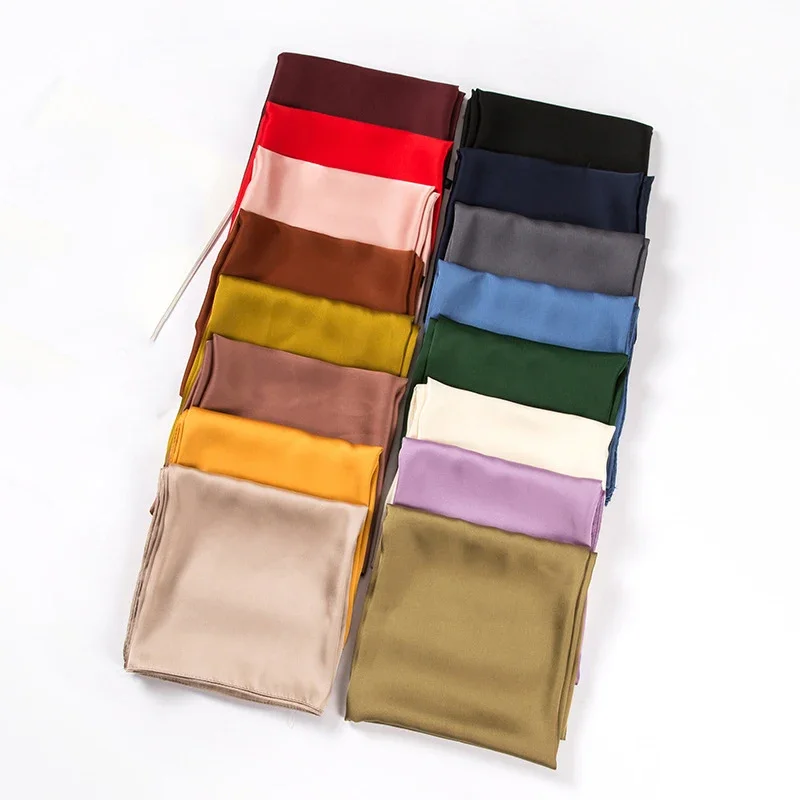 Satin Scarf Women 70cm Solid C - огляд і ціна Silk Scarf Square