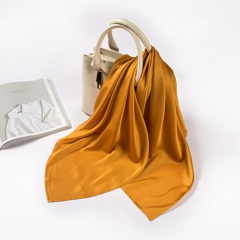 Satin Scarf Women 70cm Solid C - огляд і ціна Silk Scarf Square