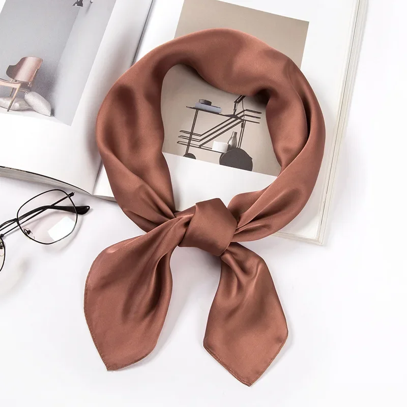 Satin Scarf Women 70cm Solid C - огляд і ціна Silk Scarf Square