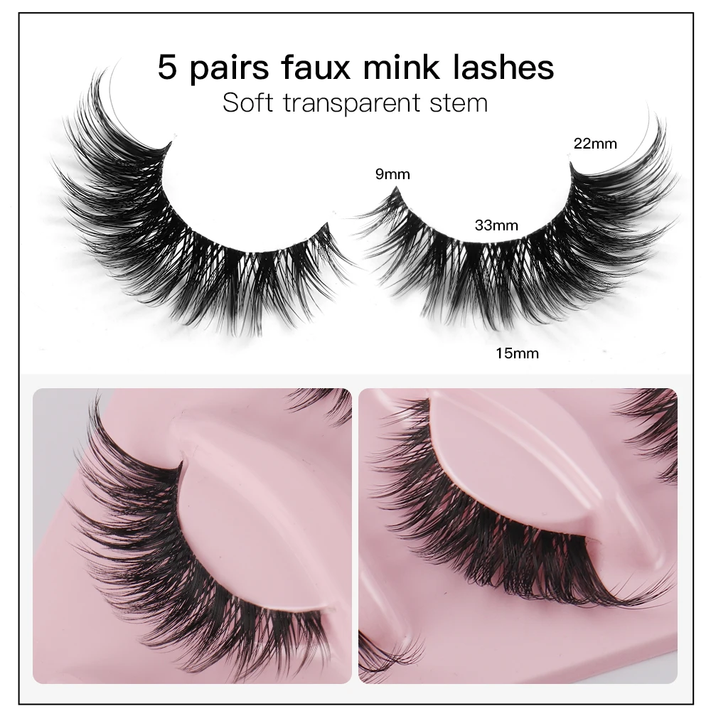 Cat Eye 5 Pairs 3D Natural Fal - огляд і ціна Women Accessories Clearance