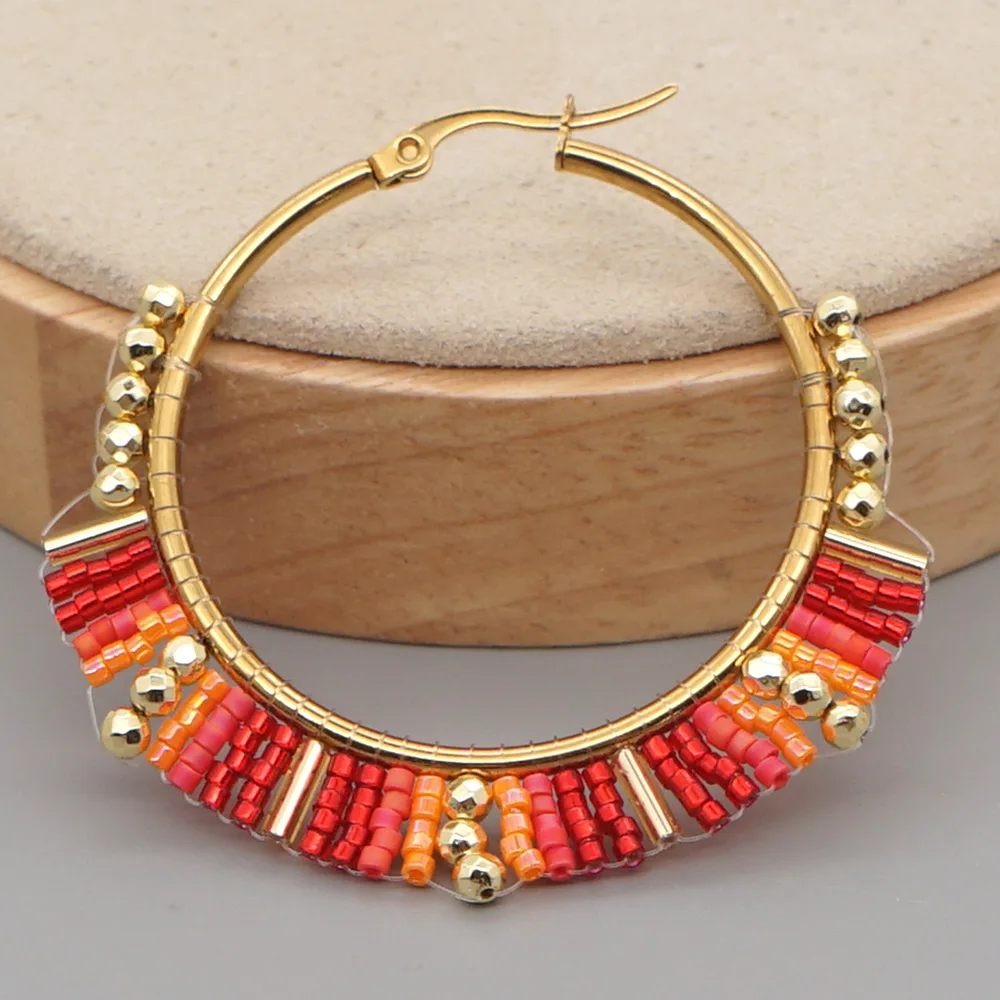 Big Circle Earrings  Hand bead - огляд і ціна Tassel Earrings Boho