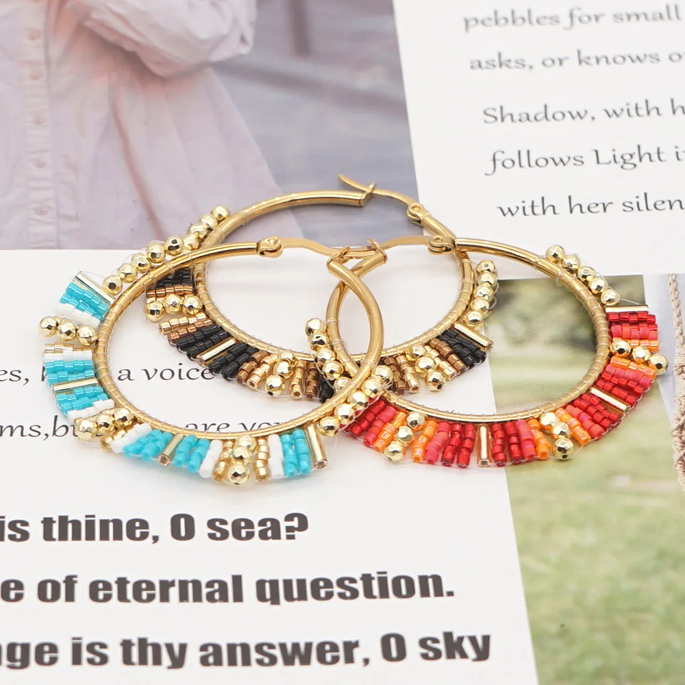 Big Circle Earrings  Hand bead - огляд і ціна Tassel Earrings Boho