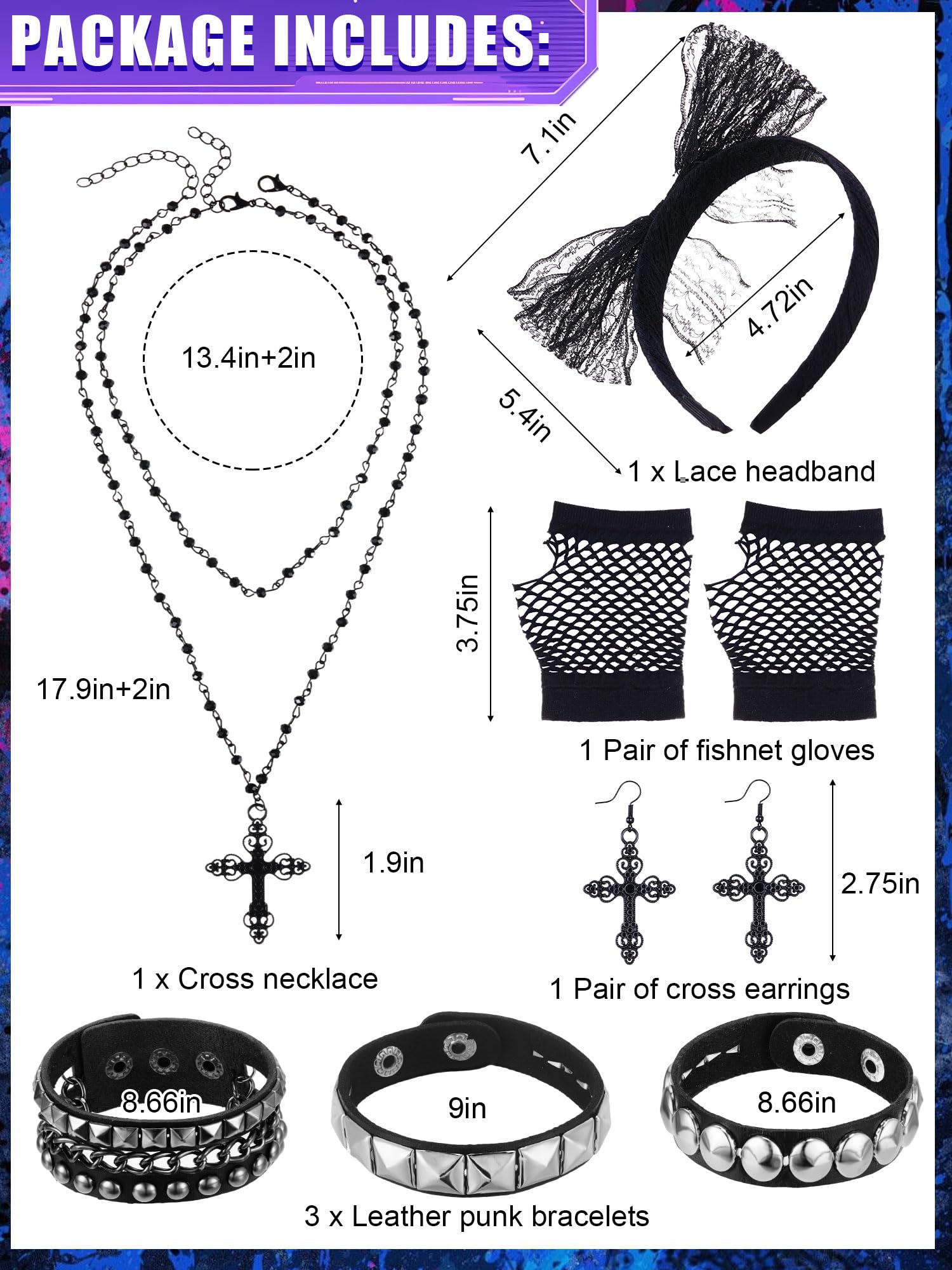 8 Pcs 80s Outfit for Women 80s - огляд і ціна Women'S Accessories In The 80S