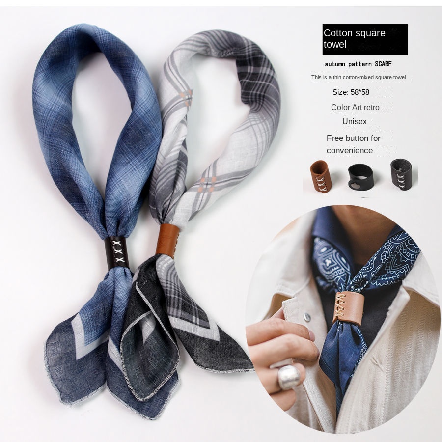 Men's Square Scarf with Button - огляд і ціна Silk Scarf Square