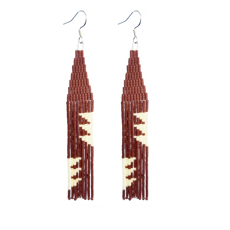 Beaded earrings Tassel leaf Sy - огляд і ціна Tassel Earrings Boho