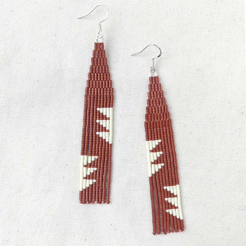 Beaded earrings Tassel leaf Sy - огляд і ціна Tassel Earrings Boho